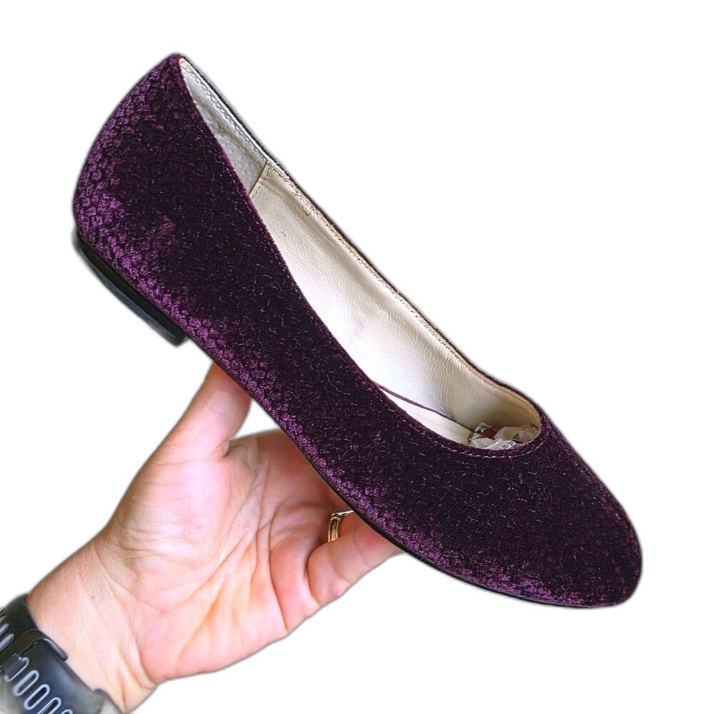 Botkier New York Wine Purple Velvet Camilla Ballet Flats Women Sz 8M US/38.5EU